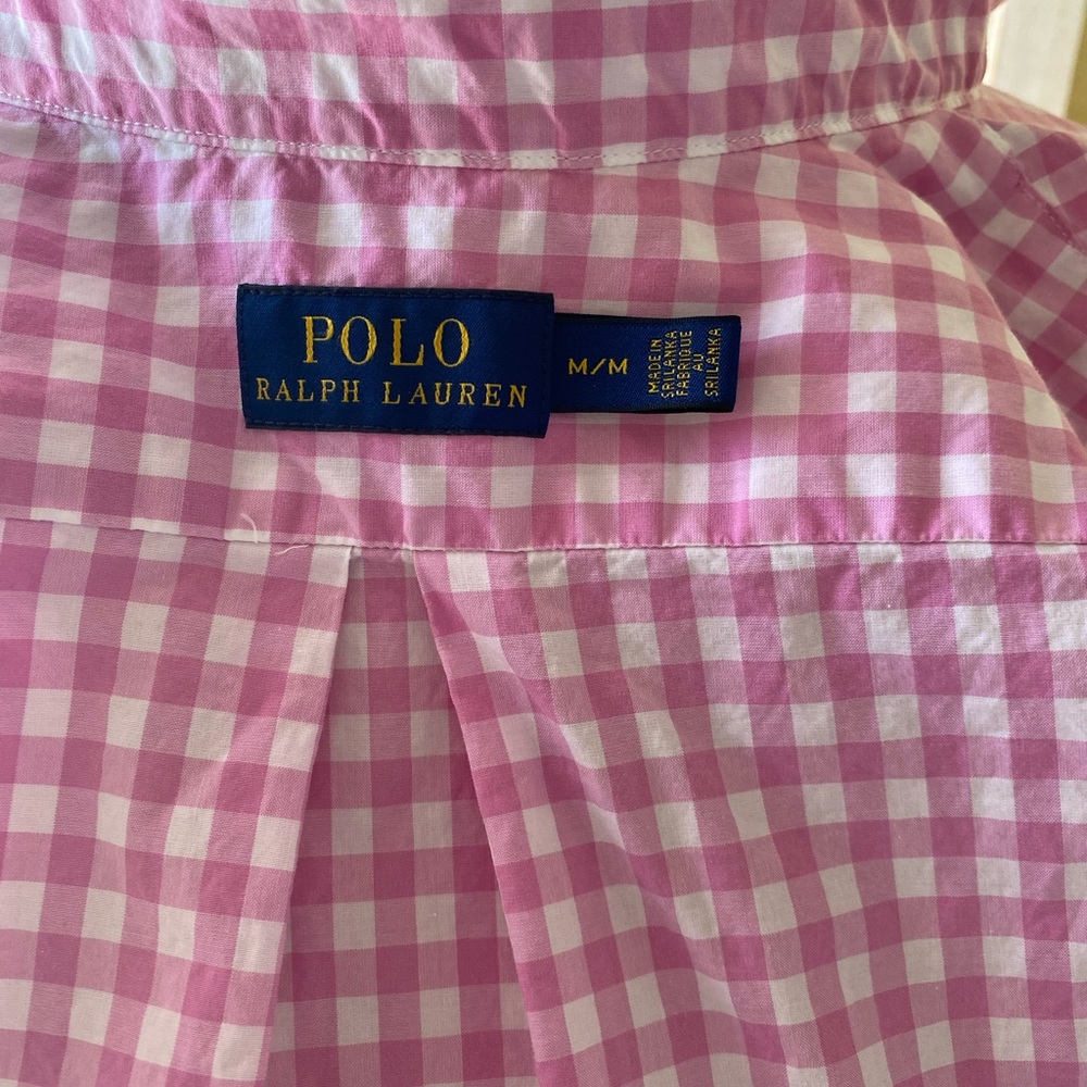 Ralph Lauren Pink Gingham Button Down Shirt - Picture 13 of 13